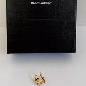 Saint Laurent YSL Opyum Logo Gold Single Ear Cuff Earring